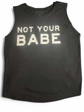 Freeze Black Tank Top with Silver 'Not Your Babe Y2K